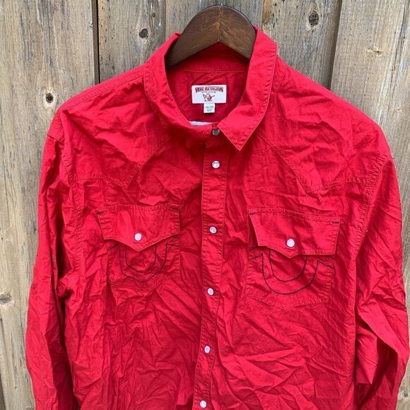 True Religion Shirt Red XXL - Picture 1 of 5